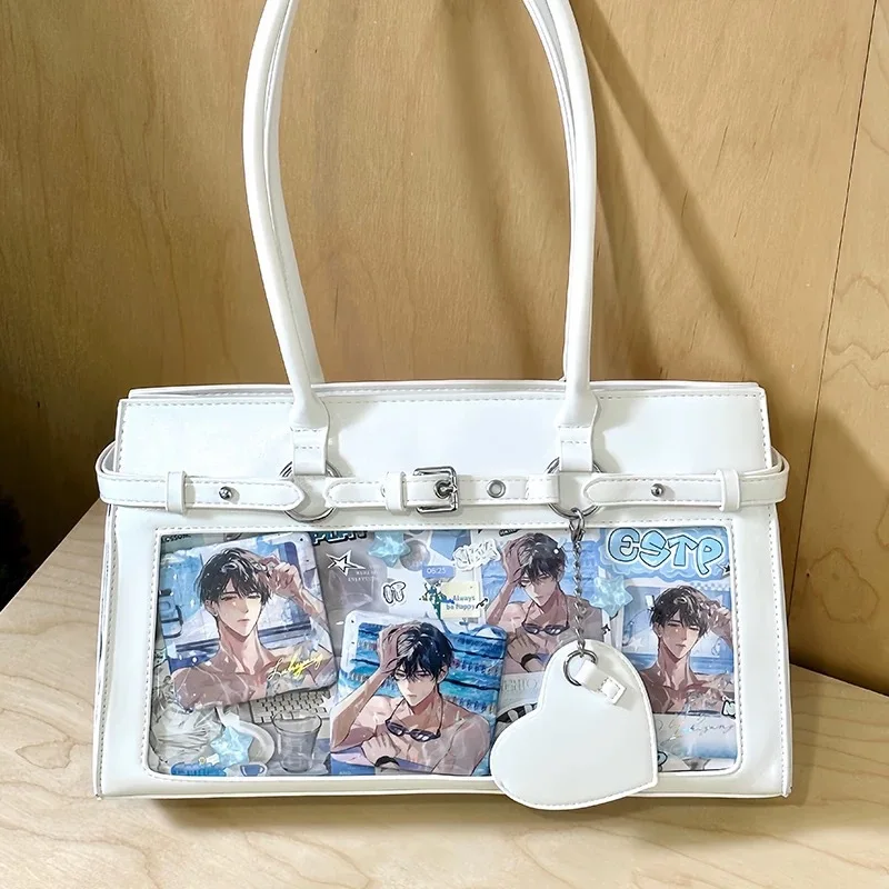 حقيبة كتف تحت الإبط Ita على طراز الكلية اليابانية Bolsos De Mujer حقائب نسائية شفافة مربعة الشكل للنساء متعددة الاستخدامات