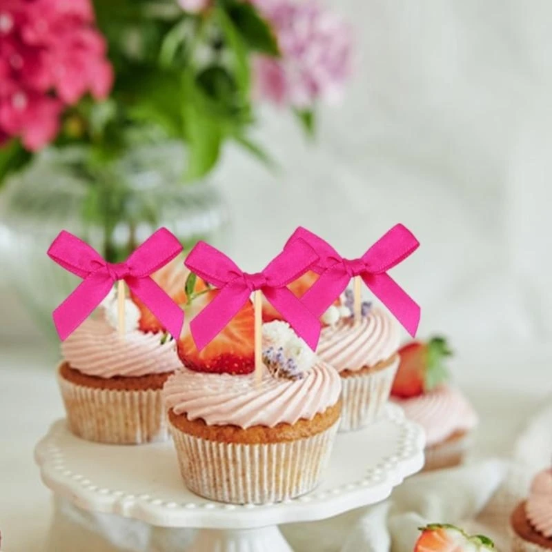 

Set Of 10 Stylish Bowknot Cupcake Insert Toppers For Elegant Party Decorations