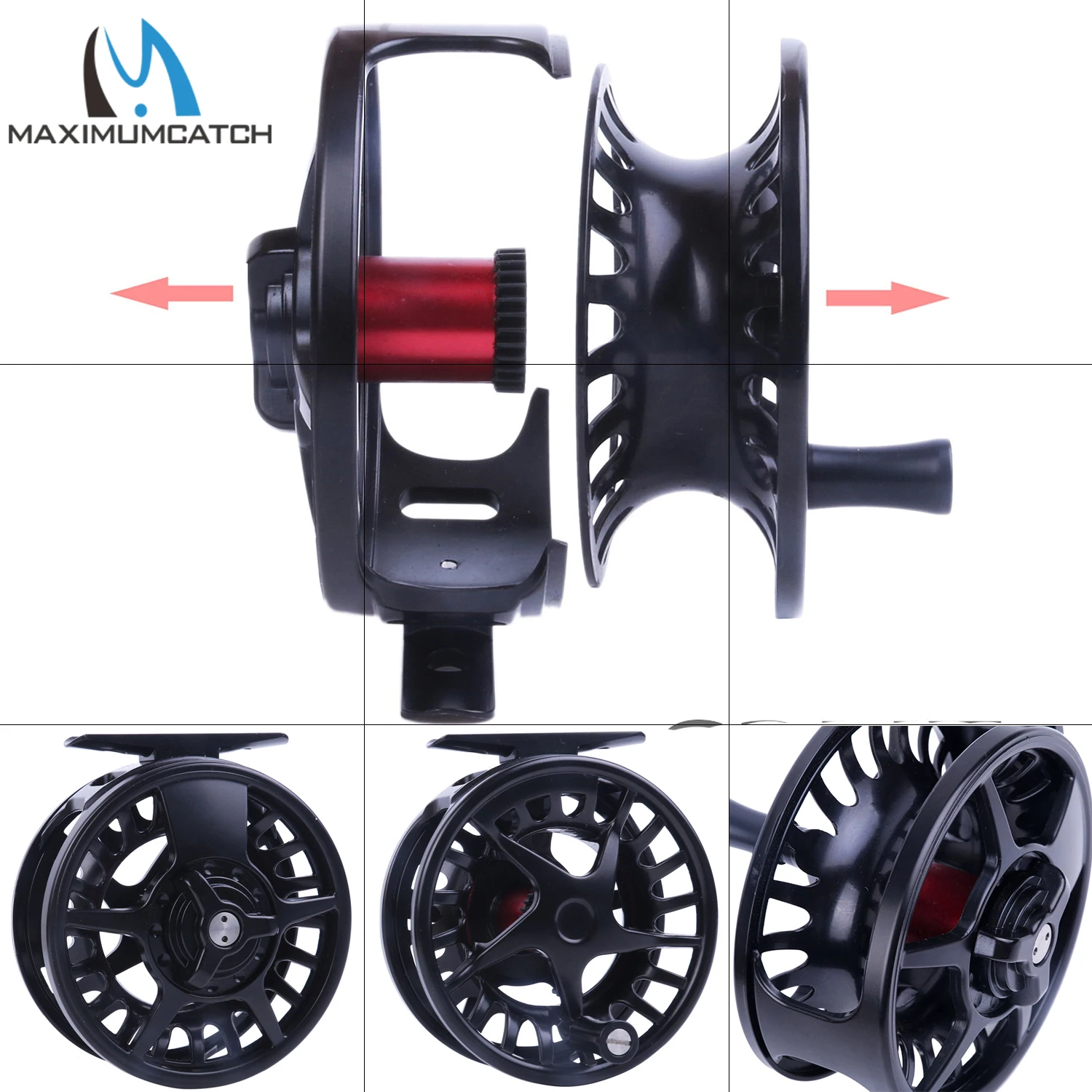 Maximumcatch DX Fly Fishing Reel 5/6/7/8WT Aluminum Alloy Large Arbor Black Right Left Hand Changeable Fly Reel