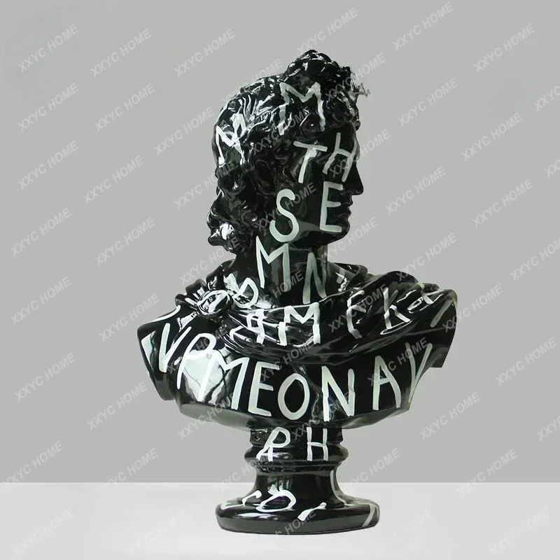S Modern modern graffiti alphabet portrait sculpture model room imitation plaster creative character ornament