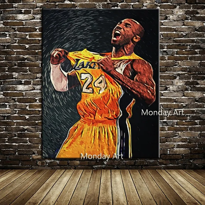 High Quality Canvas Painting of Kobe Bryant Modern Simple Living Room Decor Ideal for Basketball Fans Hotel and Apartment Wall A