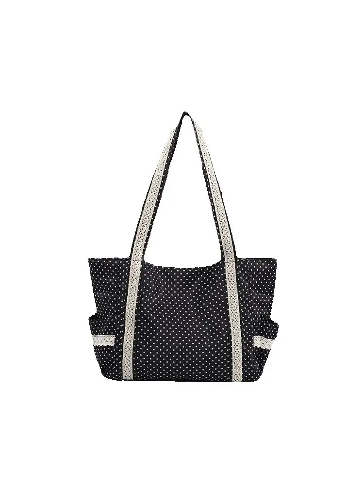 

YIFAN 2025 Koren Plaid Nylon Women's Shoulder Bag Versatile Student Class Tote Durable Handbag for Girls