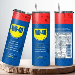 20Oz WD40 Mechanic Oil Vacuum cup Stainless Steel Double Wall Insulated Tumbler with Lid for Cold Hot Drink Coffee Mug printed