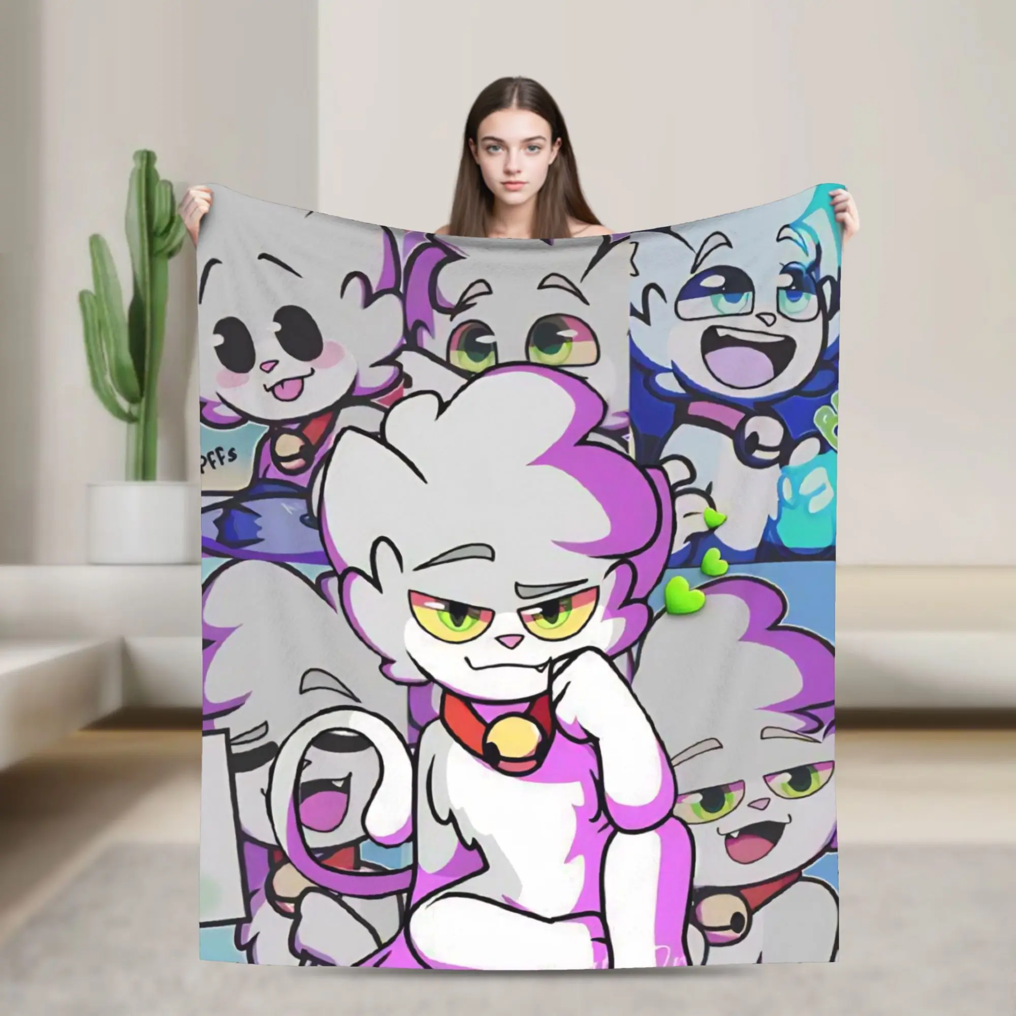 Cartoon Acenixs Knitted Blankets  Fuzzy Throw Blanket Bedroom Sofa Decoration Lightweight Bedsprea,