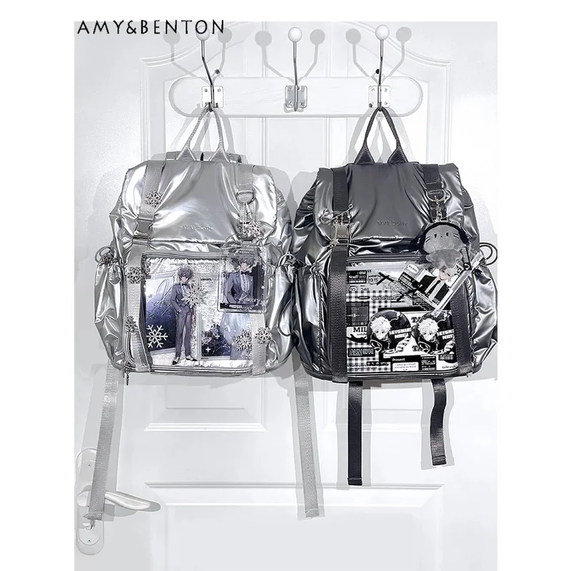 25COSOriginal estilo Preppy mochila versátil diaria Itabag japonés correa de gran capacidad hebilla mochila transparente mujeres Casua