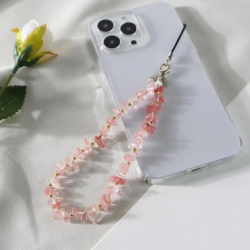 الأزياء مطرز سلسلة هواتف المحمول الحجر الطبيعي قلادة مطرز الهاتف الحبل الهاتف المحمول شنقا حبل للنساء مجوهرات