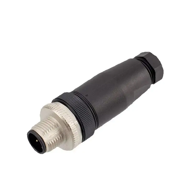 Screw Type Waterproof IP67 Plastic M12 A B D Code Field Connectors PG7 PG9 Male Plug 2 3 4 5 8 Pins