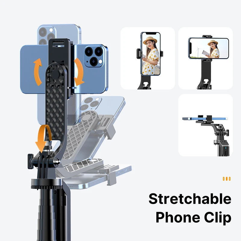Ulanzi MA09 스마트 폰 삼각대 블루투스 셀카 스틱 데스크탑 삼각대 iPhone 12 13 14 GoPro 카드 카메라 라이브 스트리밍 비디오 썸네일 6