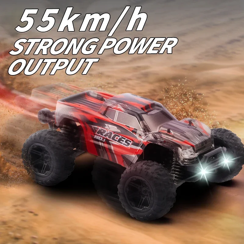 HXRC 8609 8610 1:14 55 KM/H 4WD RC auto con telecomando a LED auto ad alta velocità Drift Monster Truck per bambini vs Wltoys 144001 giocattoli