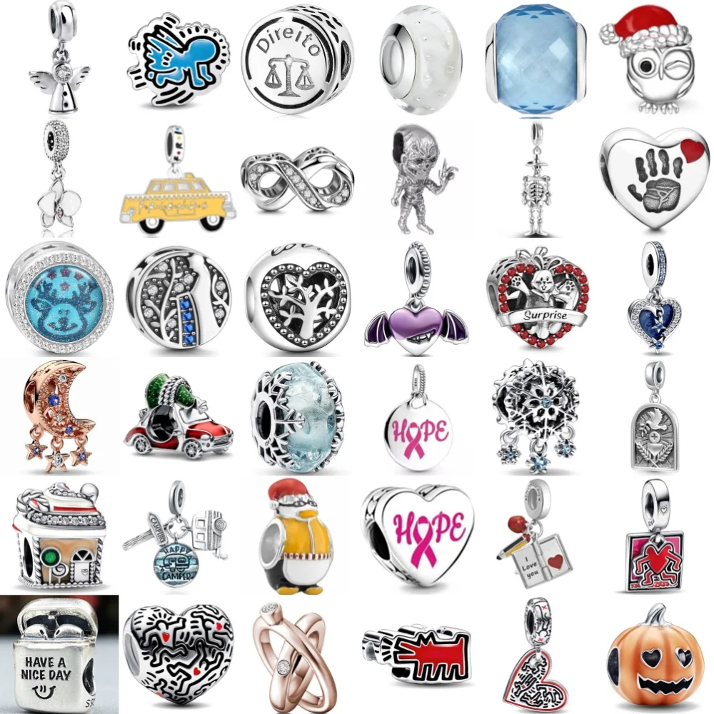 جديد 925 الفضة على شكل قلب حبة سيارة قلادة مناسبة لسوار أوروبي أصلي لتقوم بها بنفسك اكسسوارات المرأة مجوهرات رائعة #2