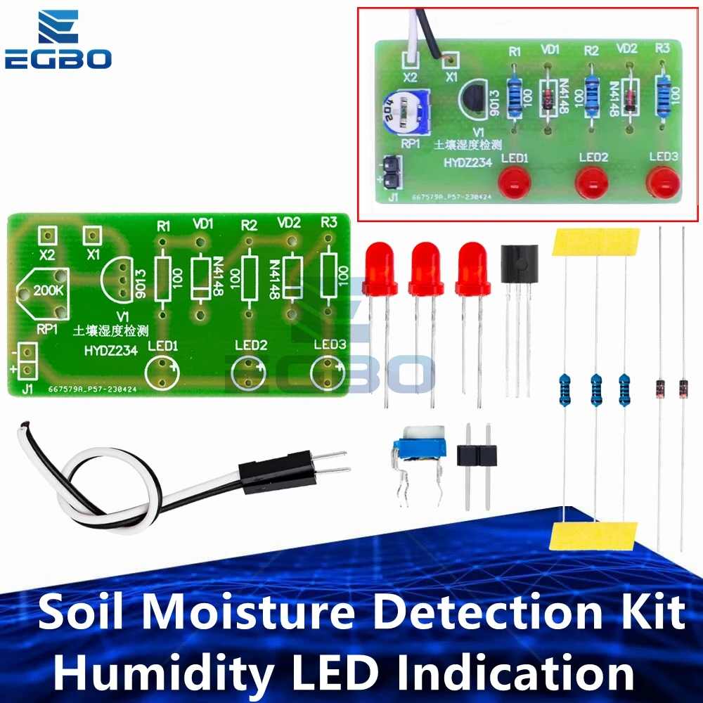 Soil Moisture Detection Kit Humidity LED Indication Electronic Practical Training Diy Experiment Production Technology Welding