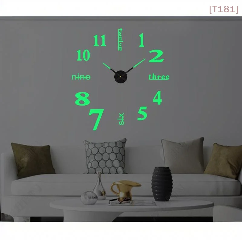 2D 3D Wall Clock Mirror Wall Stickers DIY Large Acrylic Quartz Wall Clocks Removable 4 Color Art Decal Sticker Home Decor