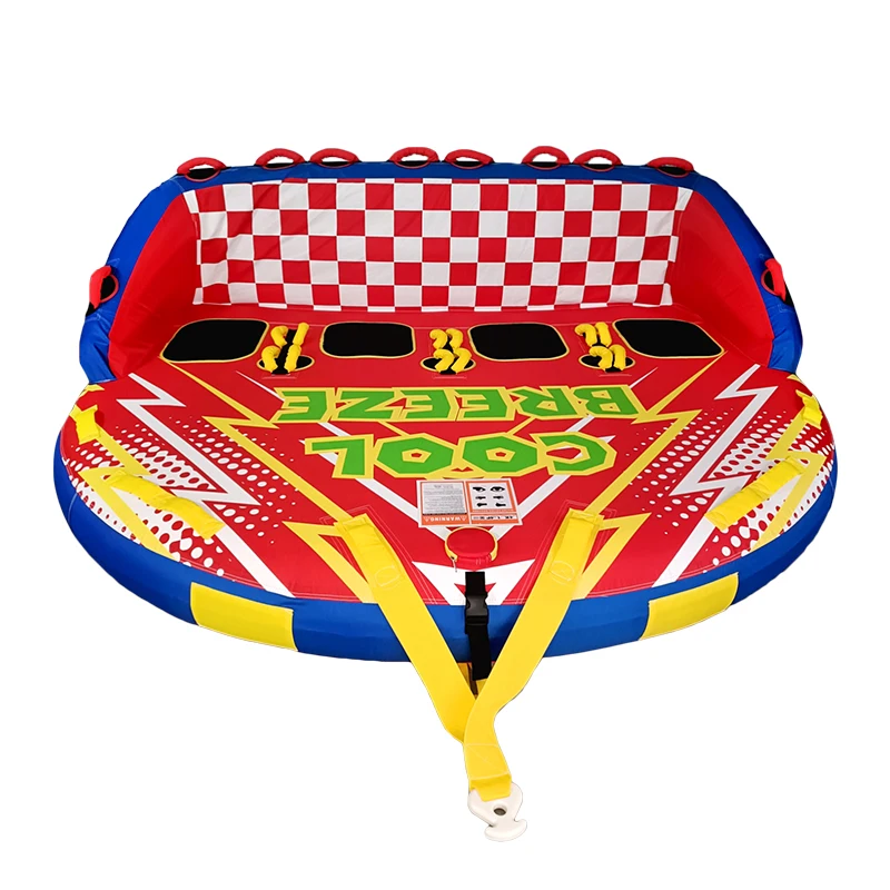 Wholesale  Inflatable PVC Water Ski Tube 4 Person Towable Tubes for Boating Water Sports