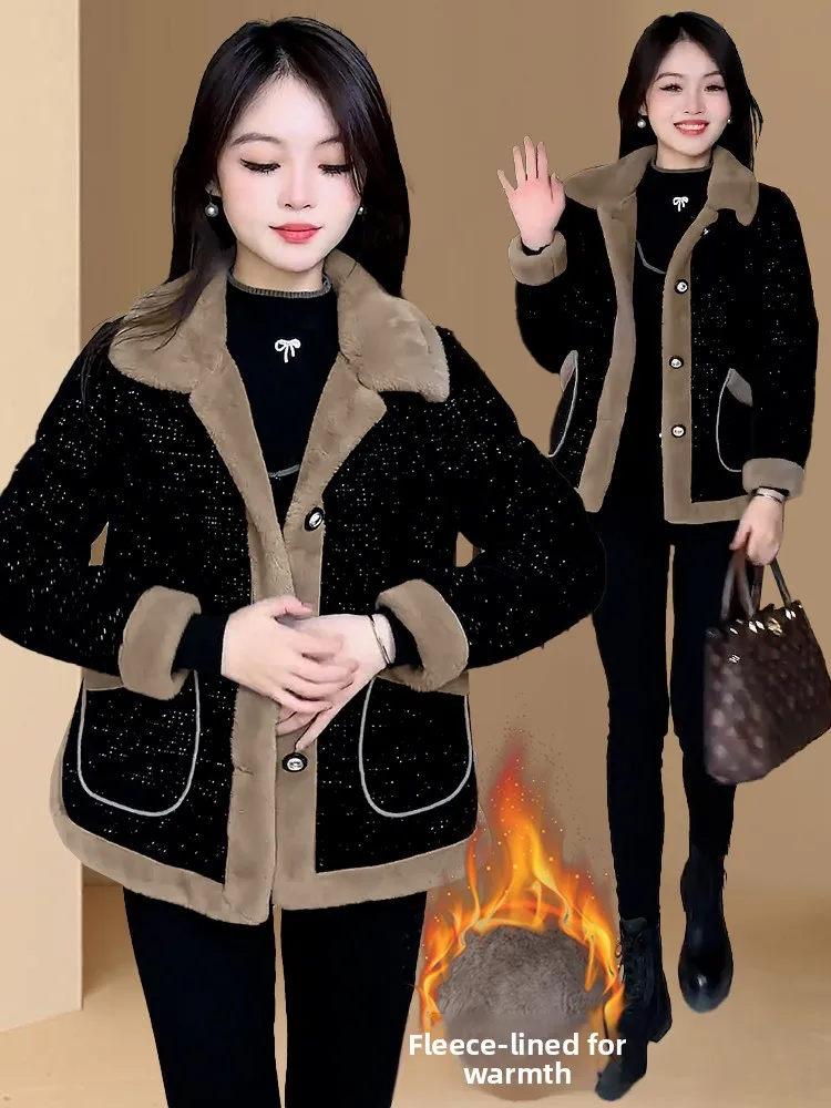 เสื้อโค้ทลำลองผู้หญิงทรงหลวม ผ้าขนสัตว์ สำหรับฤดูหนาว รุ่นใหม่ ลดอายุ สไตล์ลำลอง เหมาะสำหรับใส่ไปทำงาน