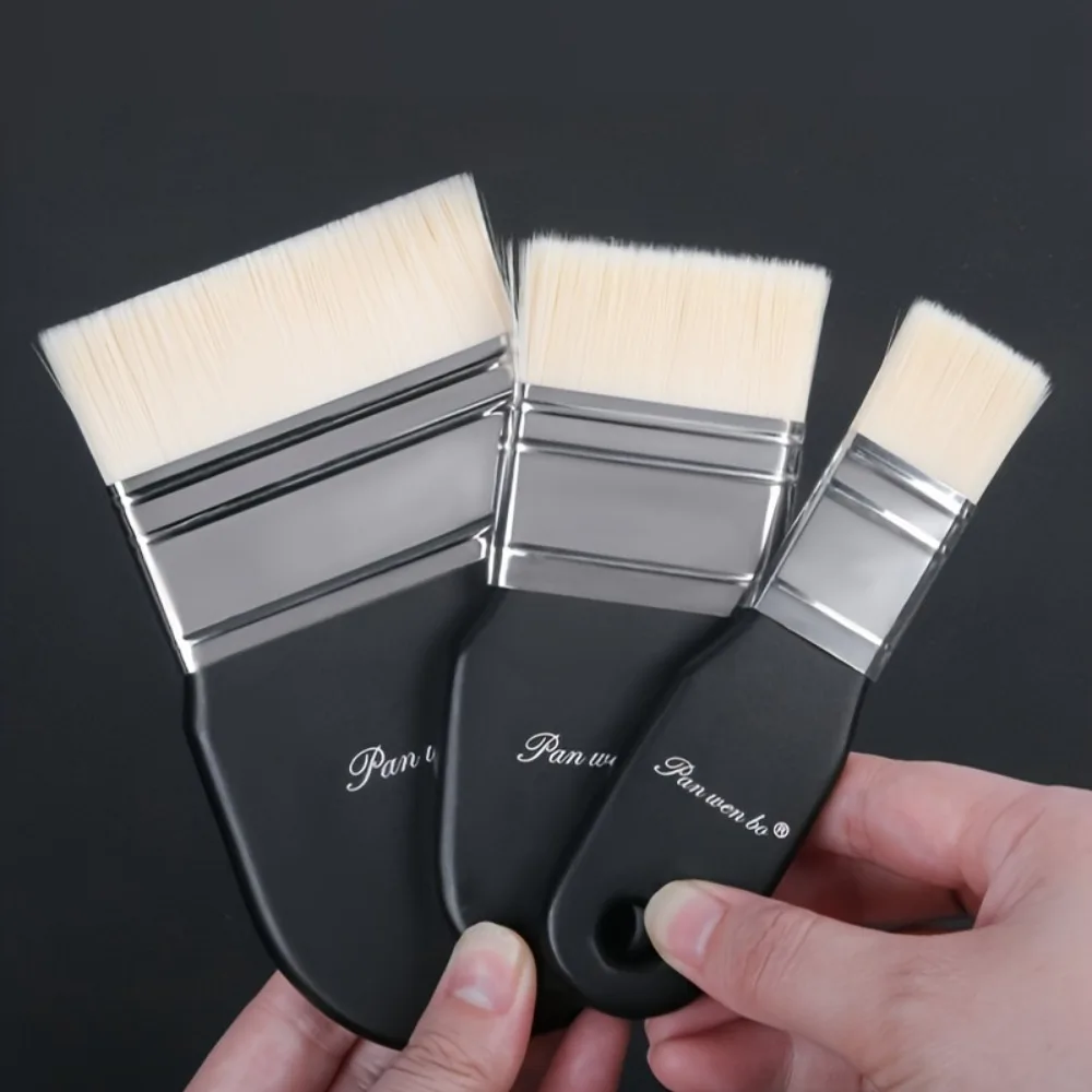 

3pcs/set Soft Hair Drawing Board Brush Lightweight Black Nylon Paint Brush Not Easily Deformed Elastic