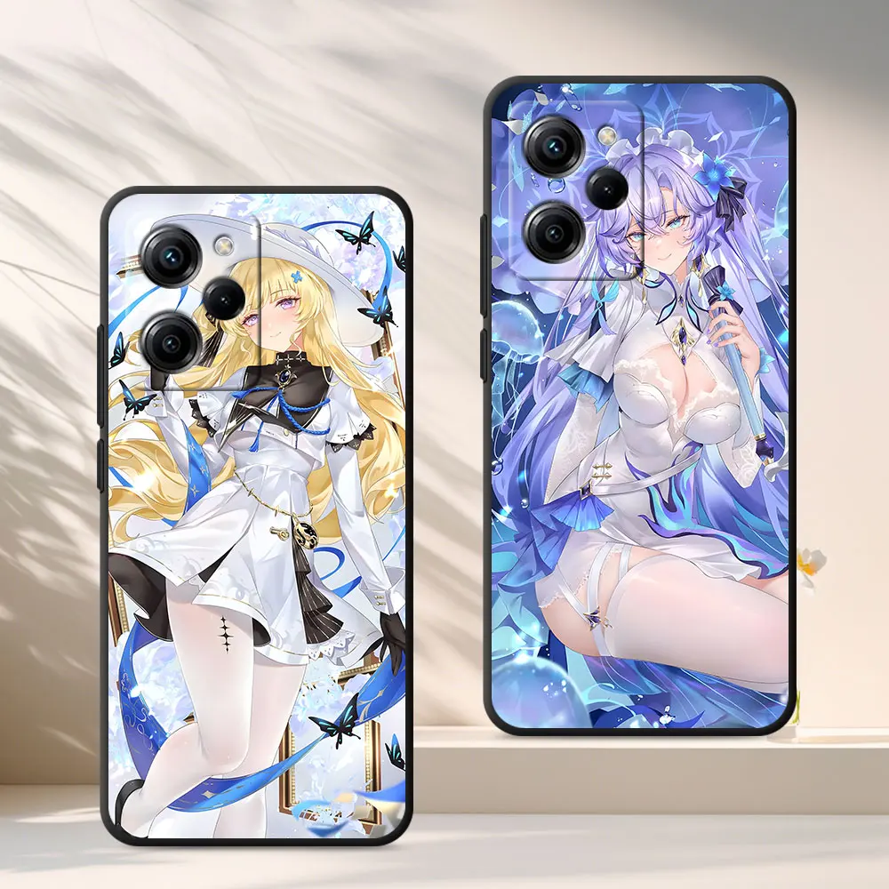 Cantarella Wuthering Waves Case for Xiaomi Poco F5 X3 NFC X5 C65 M6 M4 X4 M3 X2 F7 Pro Black TPU Protective Phone Cover