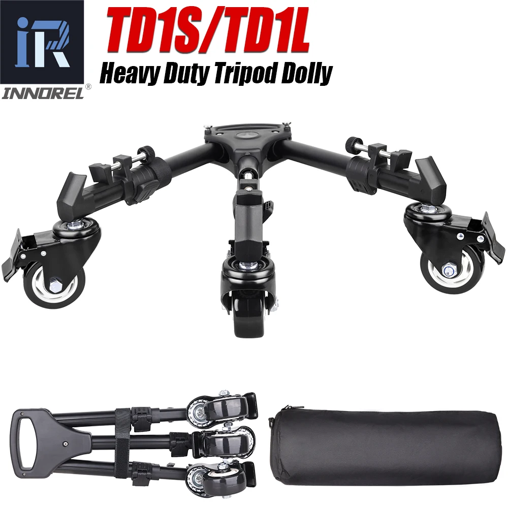 

INNOREL TD1 Professional Camera Tripod Dolly Compatible with Most Tripods Perfect for Cameras Camcorder and Lighting Equipment