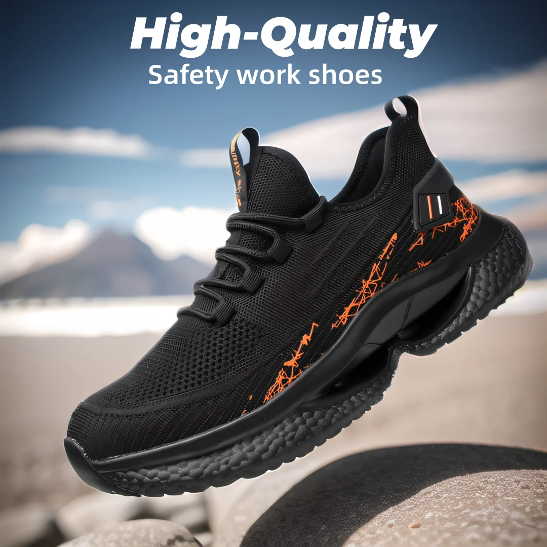 New Comfortable Safety Shoes For Men Anti Slip Lightweight Steel Toe Cap Shoes Composite Work Boots Sneakers Wearable Shoes