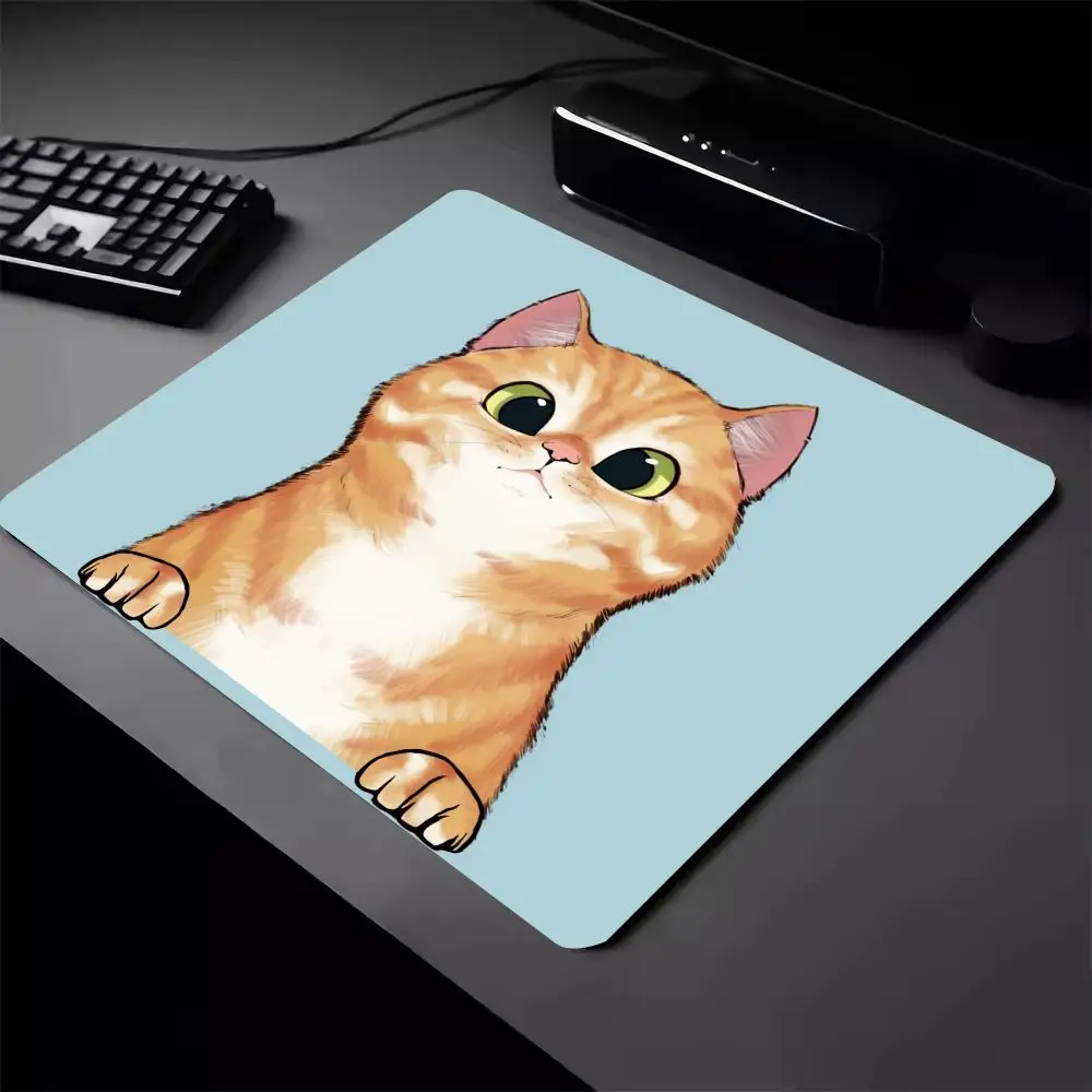 Anime Cute Cat Mouse Pad 22X18 40X45 Computer Accessories Office Game Table Mats Rubber Anti-slip Mousepad Small Decor Desk Pads
