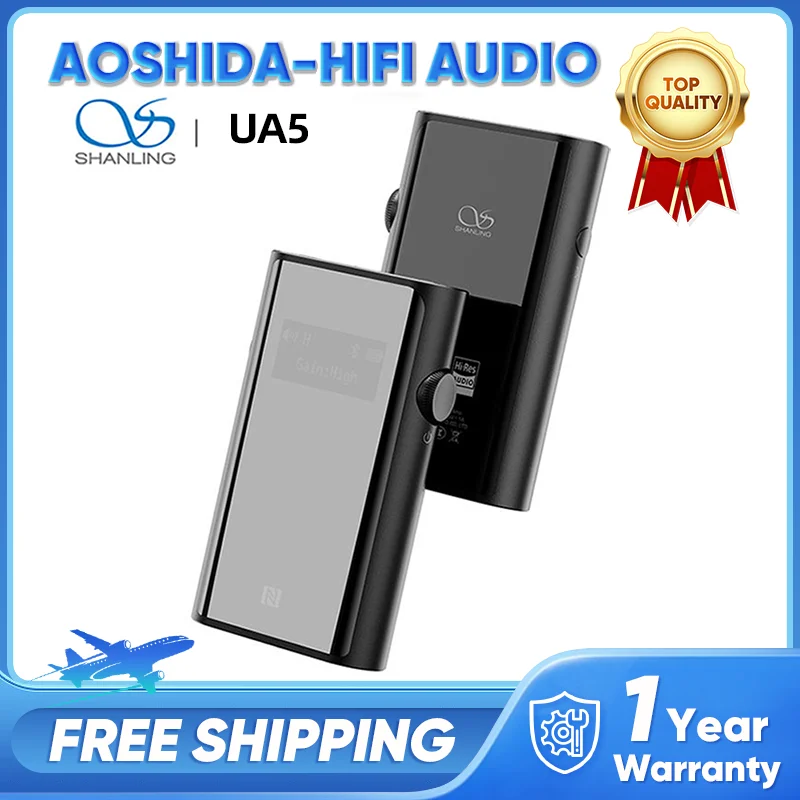 SHANLING UA5 decodificador de Audio amplificador de auriculares Dual ES9038Q2M Chip portátil USB DAC AMP 768khz DSD512 tipo c amplificador de 3,5/4,4mm