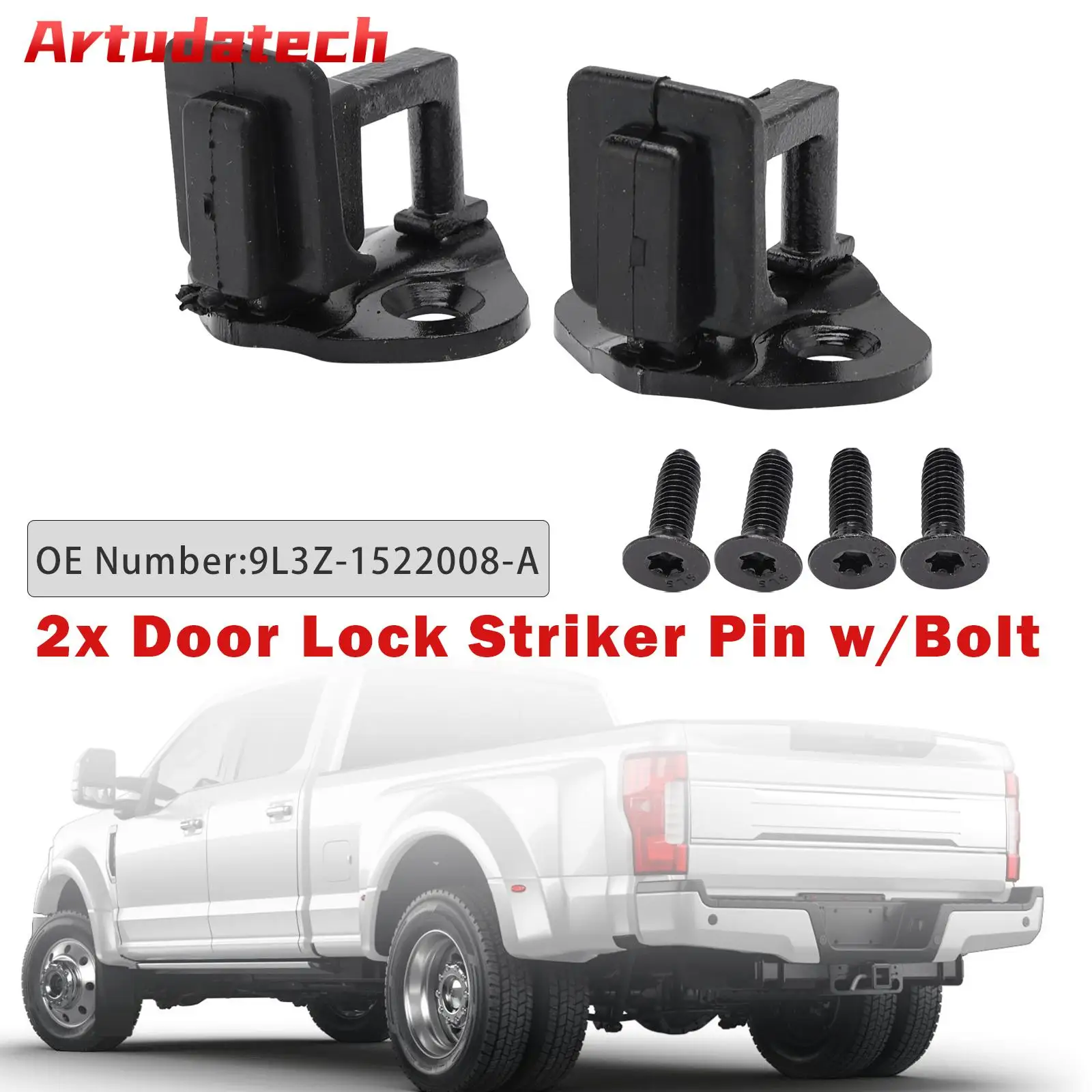 

Artudatech 2x Door Lock Striker Pin w/Bolt For Ford F150 F250 F350 1999-2011 2012 2013 2014 2015 2016 Single Cab or Crew Cab