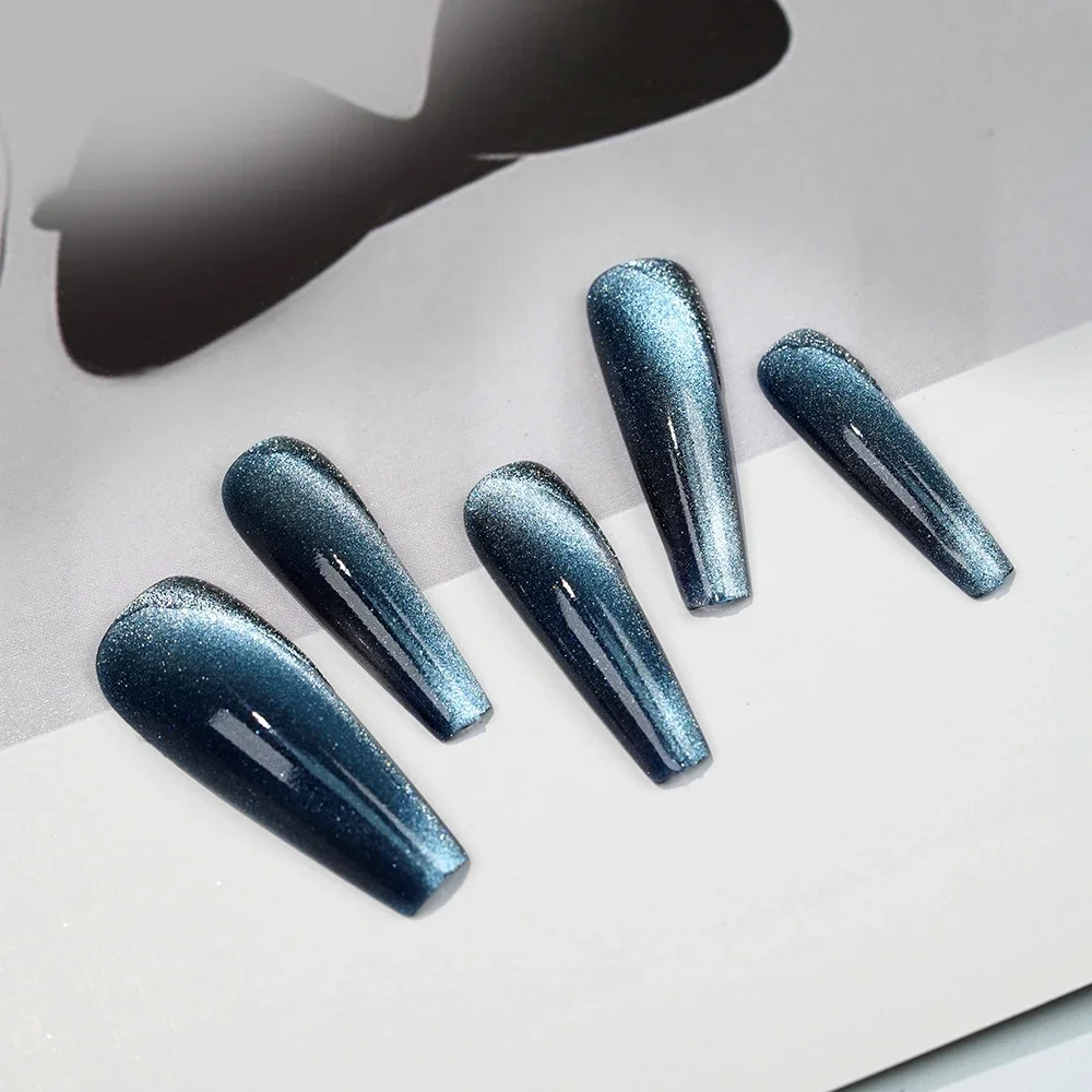 HNDO Nieuwe Iced Aqua Cat Eye Magneet Poeder Nail Glitter Decoraties Holografisch 3D Effect voor Manicure Ontwerp DIY Pigment Stof