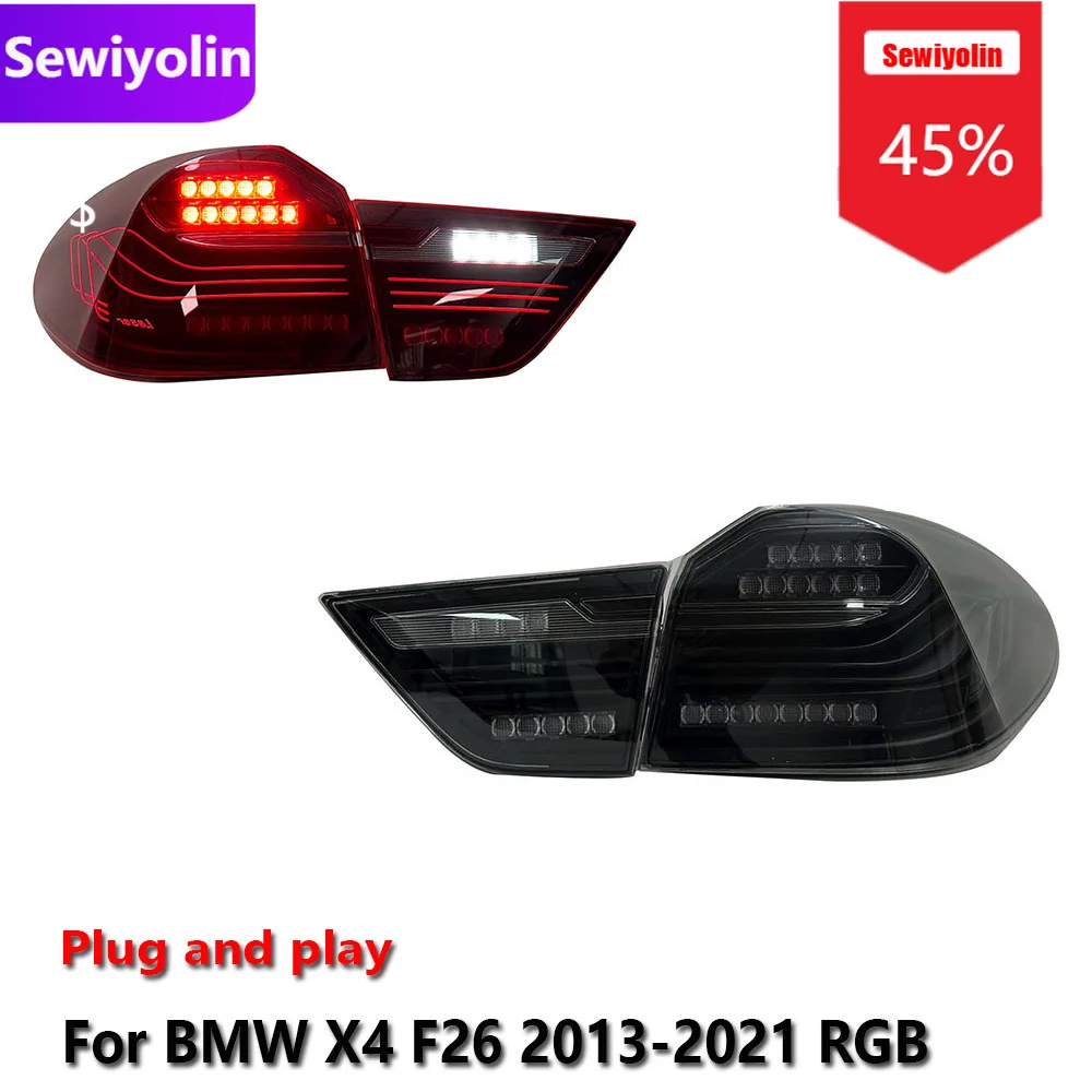 

Автомобильные светодиодные задние фонари DRL в сборе для BMW X4 F26 2013-2021 RGB Авто противотуманные DRL стоп-сигналы поворота Plug and Play