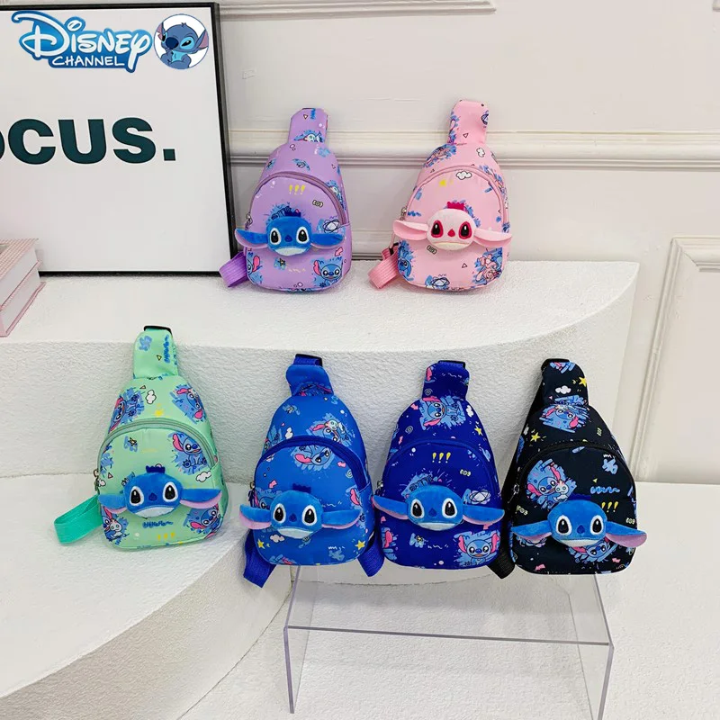 

Disney Stitch Kids Chest Bag Cute Stitch Crossbody Bag for Boys Girls Adjustable Strap Lightweight Fanny Pack for School Travel