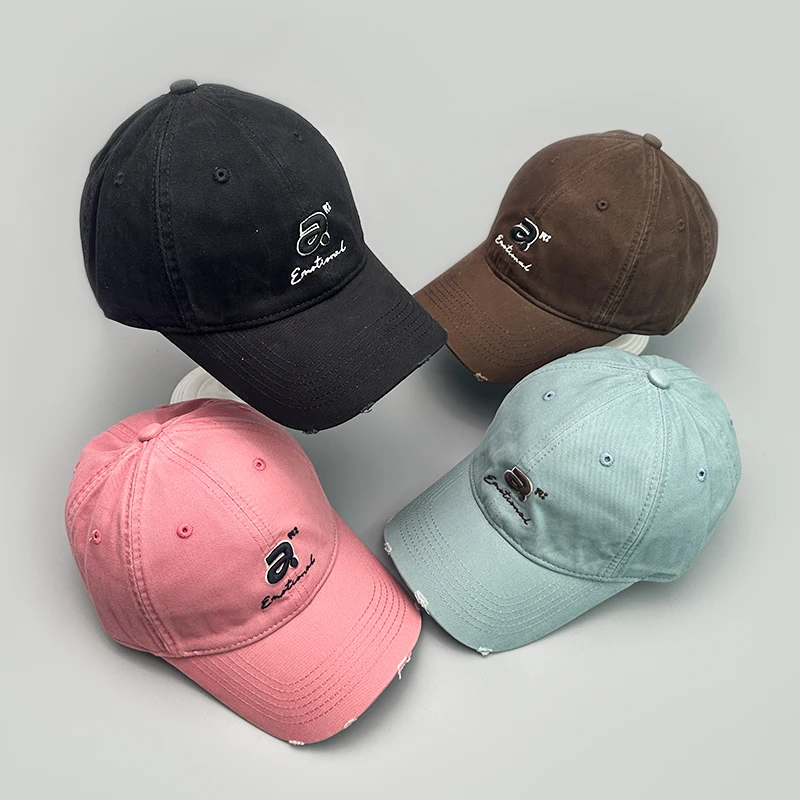 Broken Style Embroidered a Letters Baseball Hats New Unisex Street Breathable Casual Sunshade Versatile Fashion ins Peaked Caps