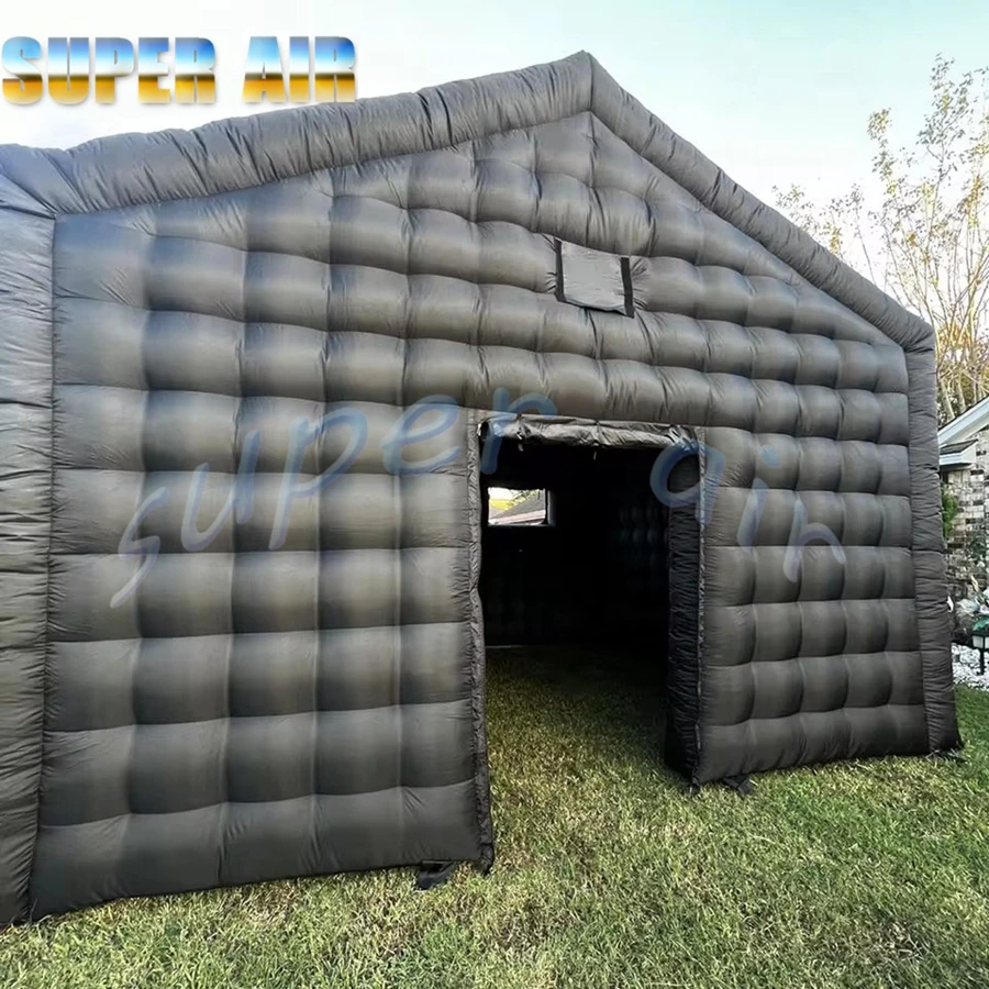 เต็นท์สี่เหลี่ยมพองลมสำหรับงานปาร์ตี้กลางแจ้งขายส่ง เต็นท์พองลมสีดำมีหลังคาสำหรับขาย