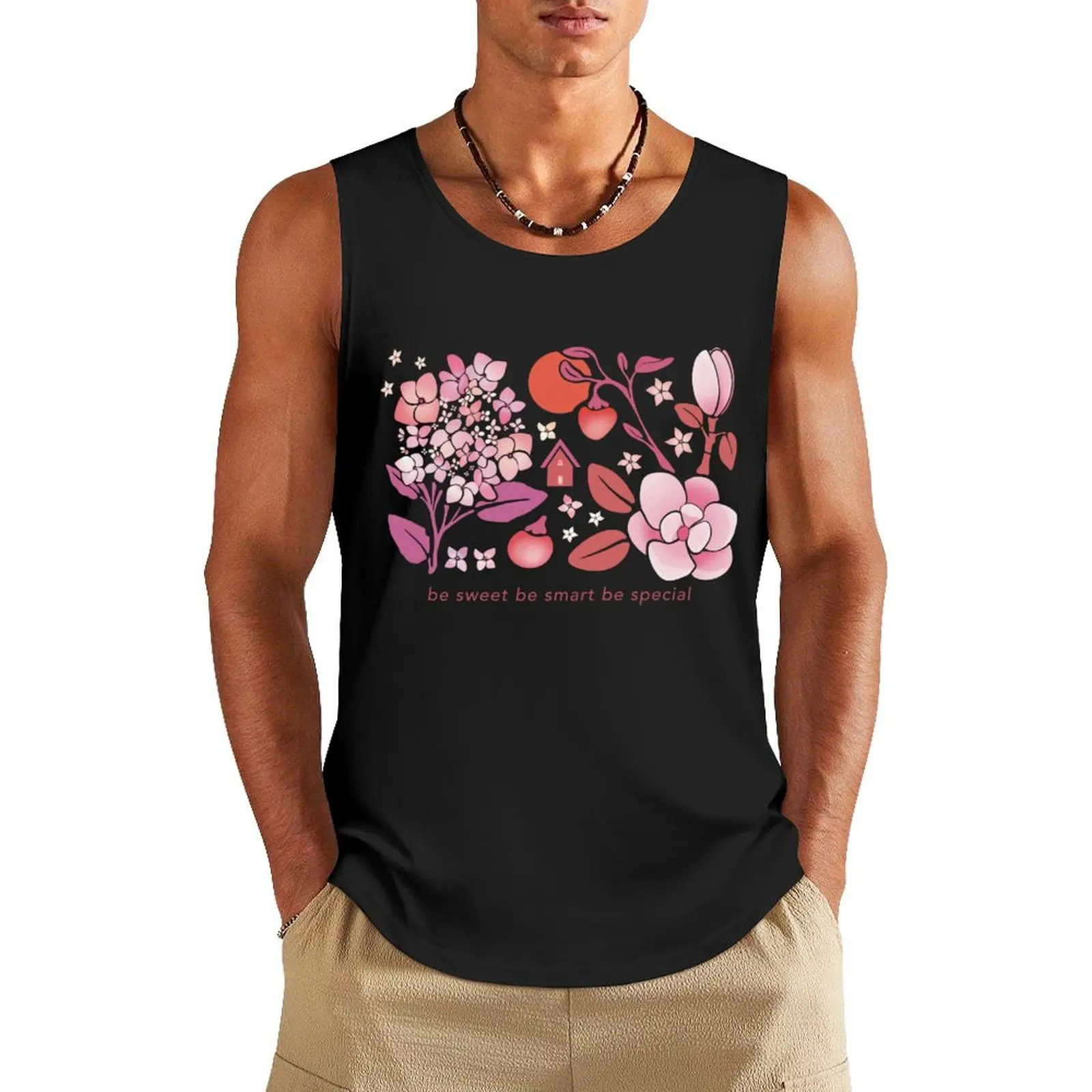 Be Sweet Be Smart Be Special Tank Top gym wear men summer clothes for men