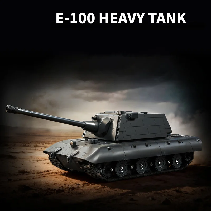 

New 97019 1883pcs MOC WW2 Military E-100 Heavy Tank Building Blocks Bricks Assembling Model Toys for Boys Birthday Gift Set