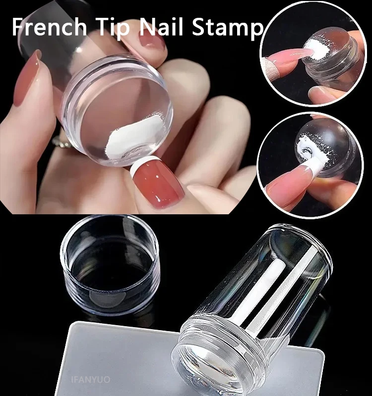 Nagelprägung Gelee Silikondruck Nagellack Stempeln Französische Spitze Nagelstempel Vorlage mit Schaber Maniküre Schablone Werkzeugset