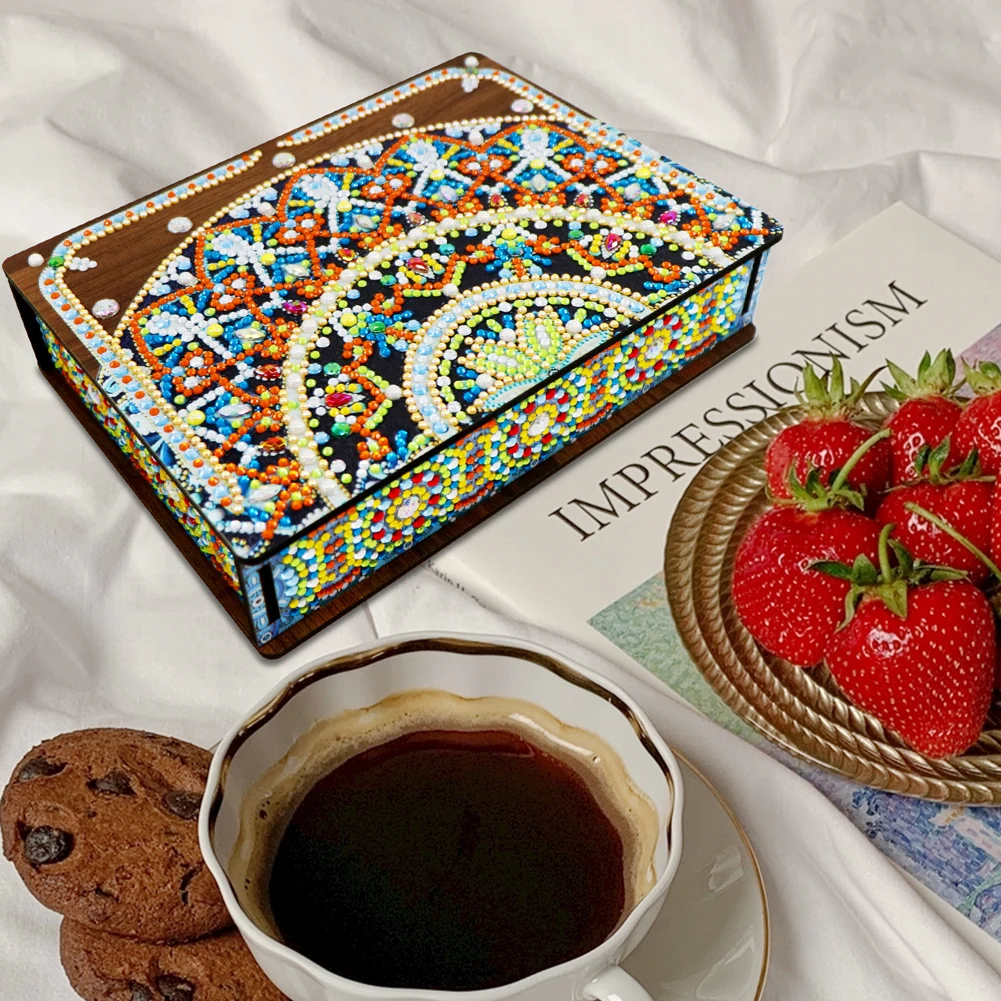 

Классическая Мандала с алмазным рисунком, шкатулка для драгоценностей, креативная шикарная DIY дрель специальной формы, деревянный футляр, аксессуары для дома