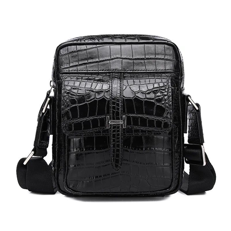 2023 New alligator Genuine Leather Men Crossbody Bag Casual Business Leather Men's Messenger Vintage Shoulder Handbags Bags