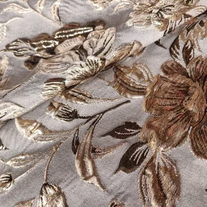 Relief Jacquard Stoff, Nähmaterial, Cheongsam -Kleiderstoff, Goldbraun, Rosa Grey, verkauft pro Meter, 155 Zentimeter verkauft 8 Hauptverkäufe Golden Boca Stoff - №6