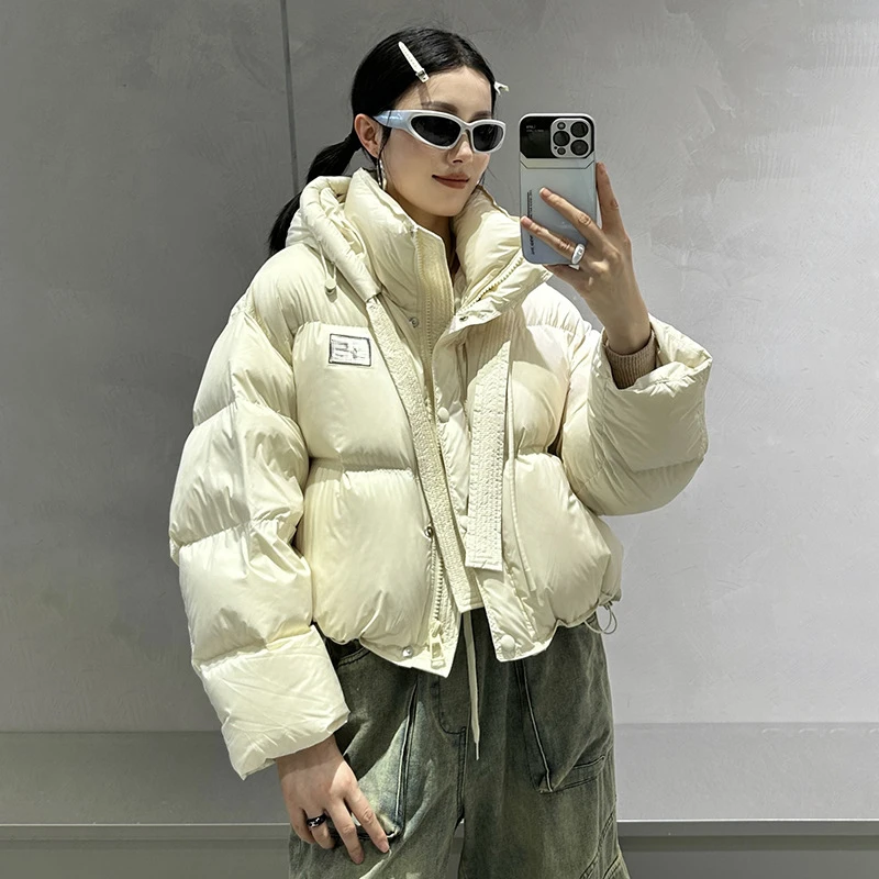 Short Down Jacket for Female, New Street Style, Loose Casual Bread Clothing, Thickened Jacket, Fashion, Winter