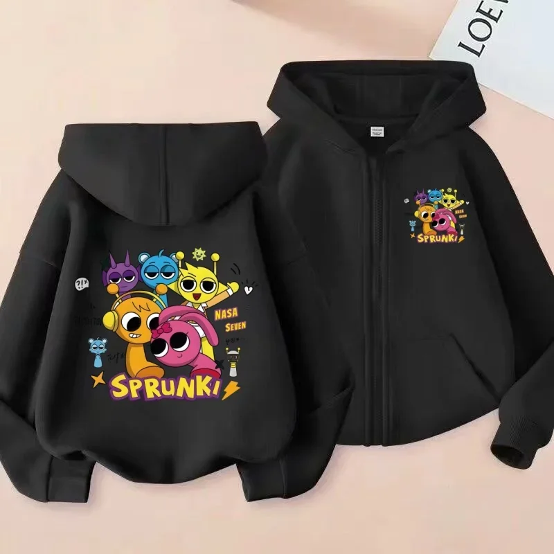 Sprunki Rhythm Box Kinder-Kapuzenjacke mit Reißverschluss, Unisex Cartoon-Jacke für Jungen und Mädchen, Modisch Trendig – Detail 2
