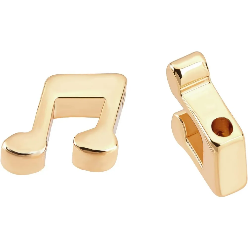 50Pcs 18K Gold Plated Music Note Pendant Charm Brass Beads Top Drilled Beads Music Pendants for DIY Necklace Bracelet Earrings