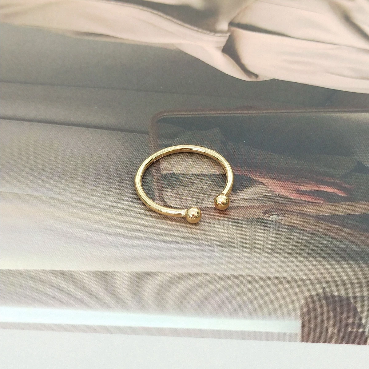 Open Ring Adjustable 14K Gold Filled Knuckle Rings Boho Gold Jewelry Minimalistic Stacking Bohemian Rings for Women Gift view 2