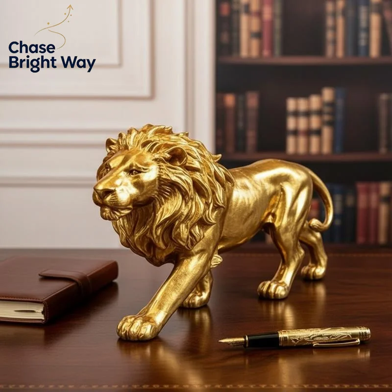 Artistic 3D Printed Lion Model for Home Office Desktop and Shelf Display