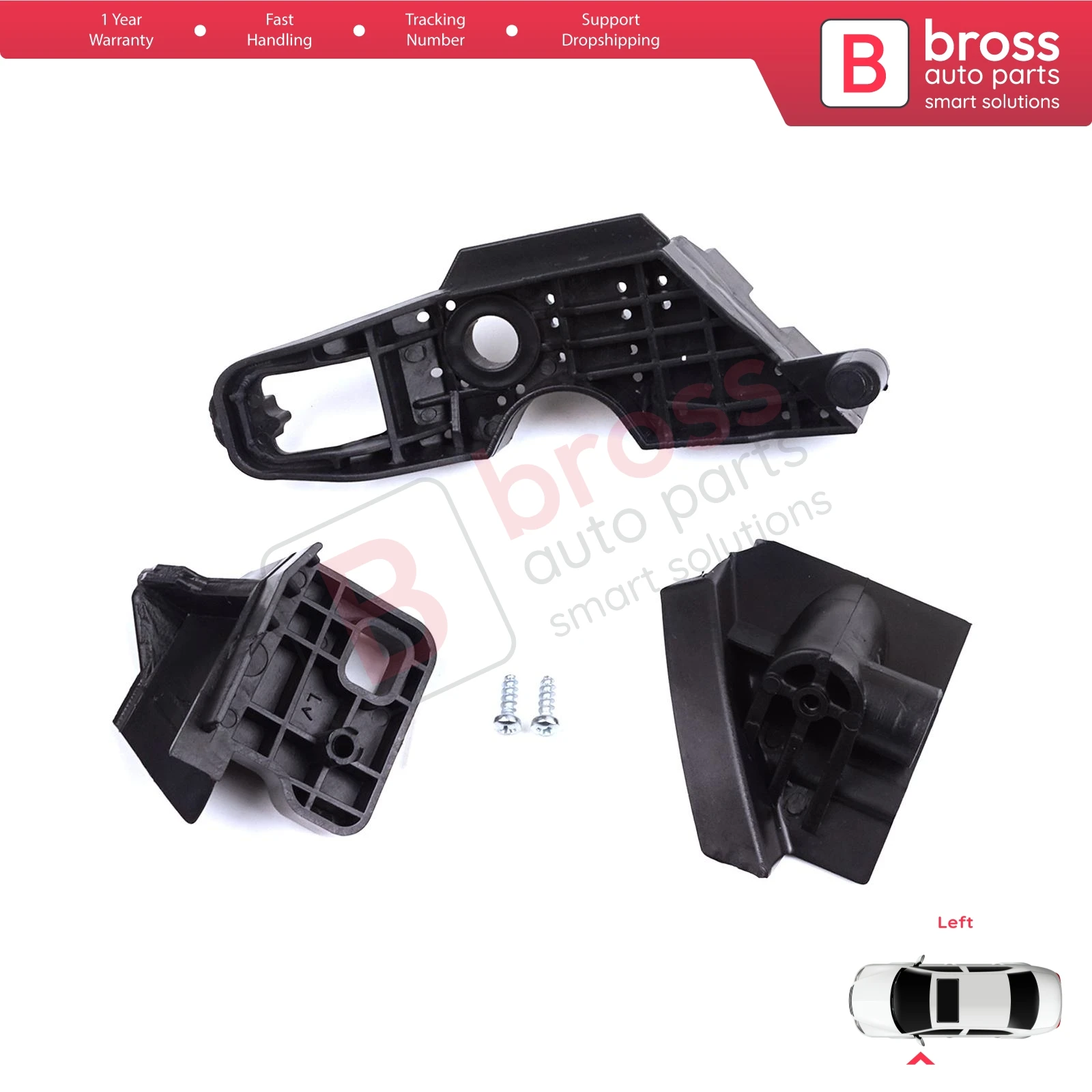 

BHL577-1 Headlight Holder Mount Repair Bracket Tab Set Left Side for Peugeot 301 2017-2024 Facelift 9817298380