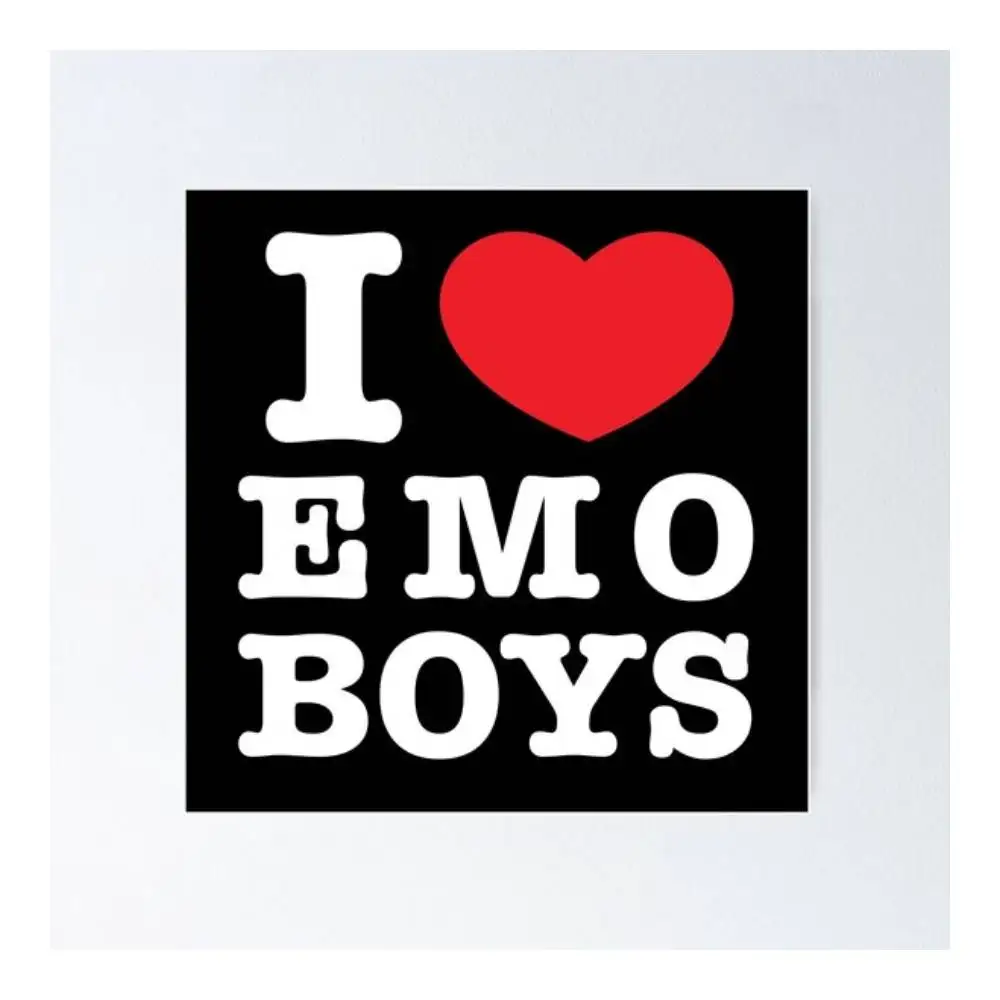 I Love Or Heart Emo Boys In Black Sticker Car Window Bumpers Die-cut Vinyl Stickers Decorative Accessories
