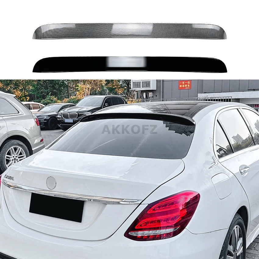 

For Mercedes-Benz C-Class W205 4Door sedan Carbon Look Gloss Black Rear Roof Spoiler Trunk Wing 2013-2022