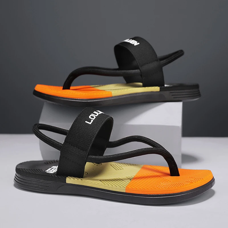 Men's Slippers Outdoor Sandals Beach Ankle Wrap Shoes New Design Men Comfortable Flip Flops Slides Casual Shoes Men Slippers - Detail 1