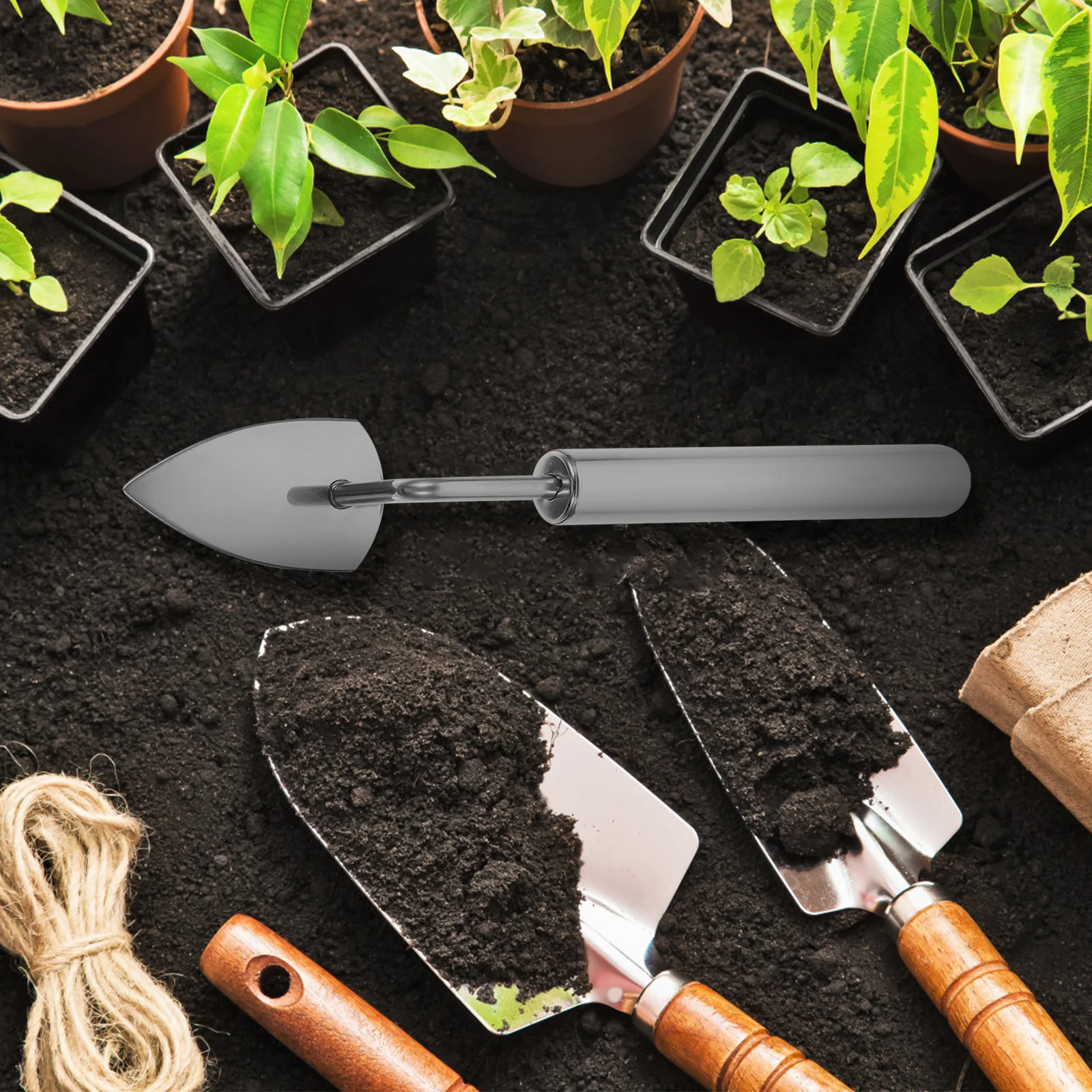 

Gardening Tool Planting Shovel Garden Digging Soil Loosening Portable Heavy Duty Hand Tool Anti Slip Design Durable Stainless