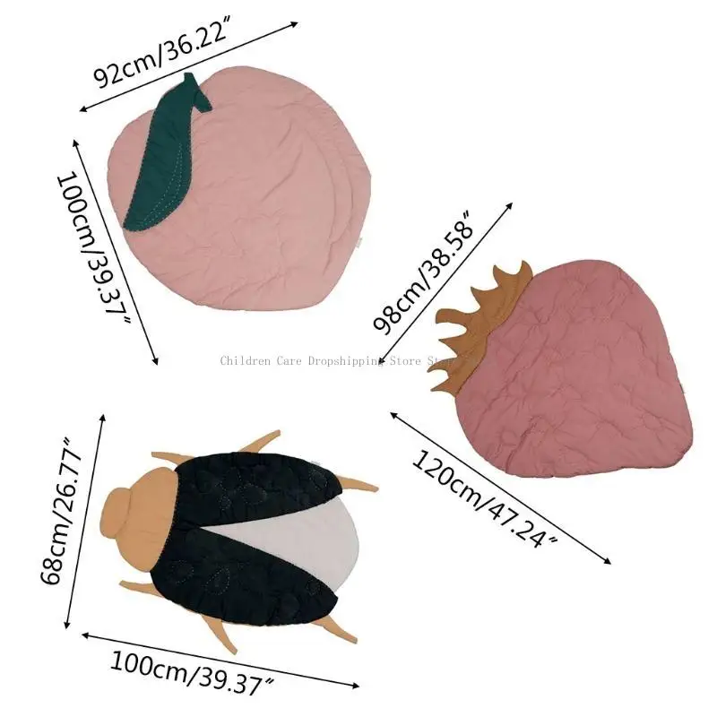 سجادة أرضية قطنية للأطفال للزحف للعب سجادة ديكور لغرفة الأطفال