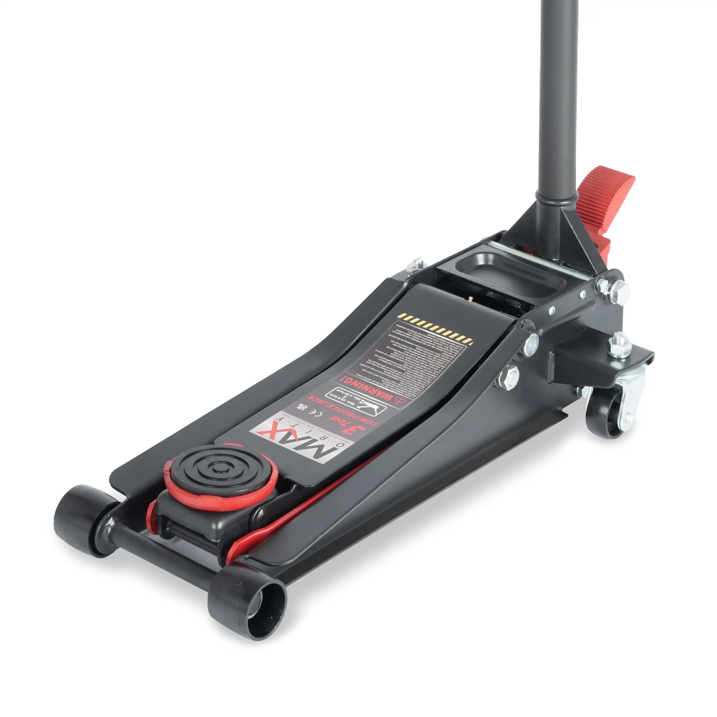 

3 Ton Low-Profile Heavy-Duty Floor Jack with With Dual-Piston Pump and Foot Pedal, Red