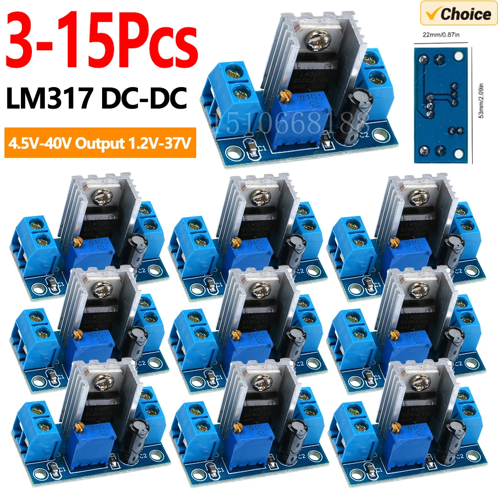 قابل للتعديل الجهد المنظم امدادات الطاقة باك التنحي LM317 DC-DC محول المدخلات 4.5 فولت-40 فولت الجهد استقرار ل MP3 MP4 PSP