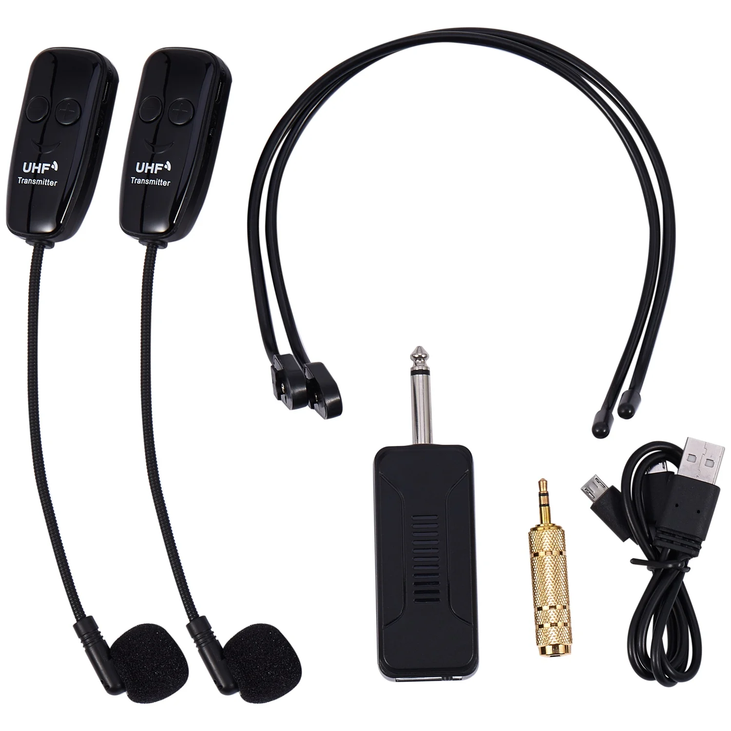 AMPLIFICADOR DE MICRÓFONO U12F Uhf para dos auriculares inalámbricos, mezclador adecuado para guías de enseñanza, reuniones, conferencias